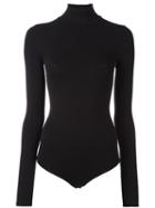 Theory High Neck Bodysuit, Women's, Black, Nylon/spandex/elastane