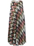 M Missoni Geometric Print Pleated Dress - Pink