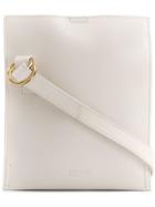 Jil Sander Navy Rectangular Belt Bag - White