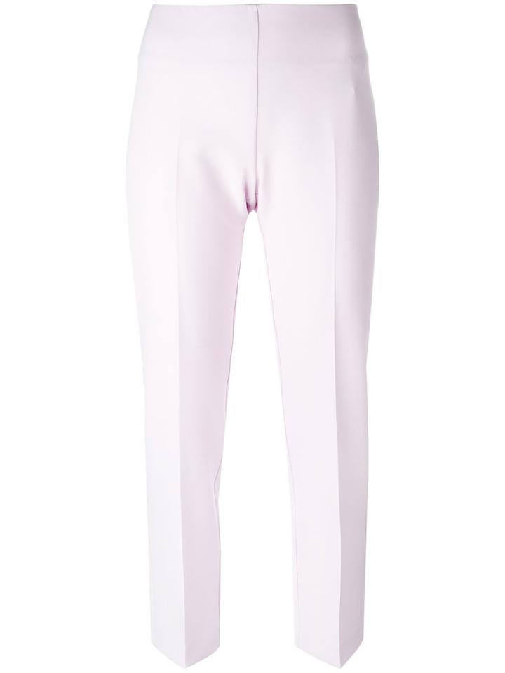Blumarine Pleat Detail Cropped Trousers, Women's, Size: 44, Pink/purple, Polyester/spandex/elastane