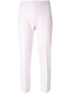 Blumarine Pleat Detail Cropped Trousers, Women's, Size: 44, Pink/purple, Polyester/spandex/elastane