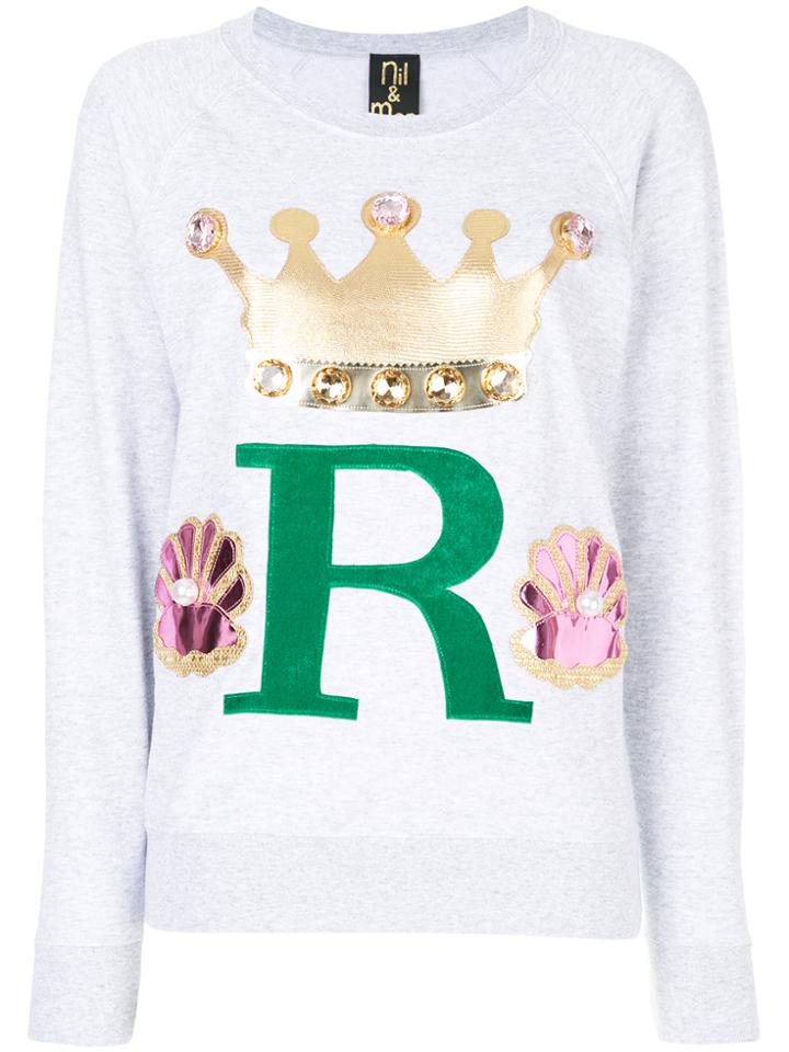 Nil & Mon Crown Embroidered Sweatshirt - Grey