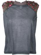 Kolor - Floral Accent Crew Tank - Women - Polyester - 3, Grey, Polyester