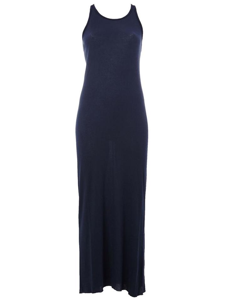 Boris Bidjan Saberi Back Crossed Long Dress, Women's, Size: Small, Blue, Cotton/modal