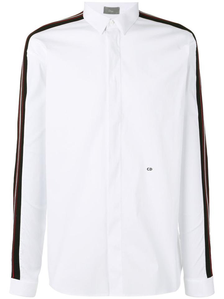 Dior Homme - Stripe Sleeve Shirt - Men - Cotton/polyamide/spandex/elastane - 40, White, Cotton/polyamide/spandex/elastane