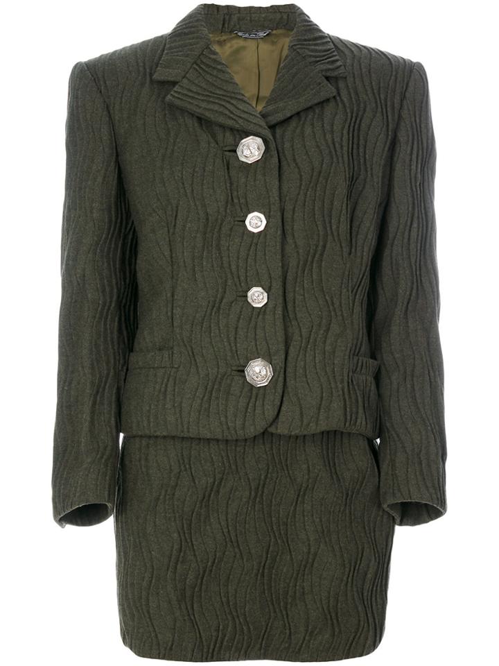 Versace Vintage Pinafore & Jacket Set - Green