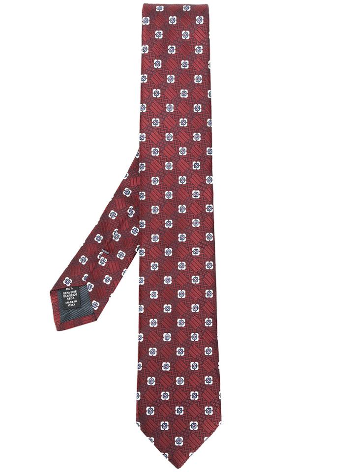 Ermenegildo Zegna Floral Print Tie - Red