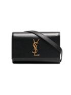 Saint Laurent Logo Detail Leather Belt Bag - Black