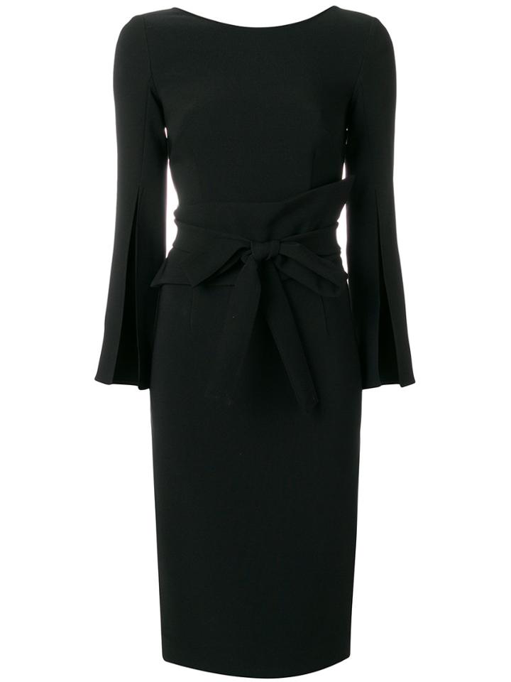 P.a.r.o.s.h. Slit-sleeve Fitted Dress - Black