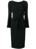 P.a.r.o.s.h. Slit-sleeve Fitted Dress - Black