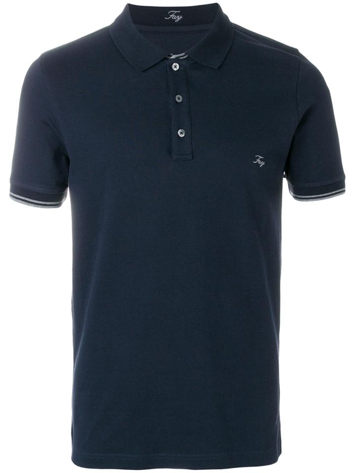 Fay Logo Embroidered Polo Shirt - Blue