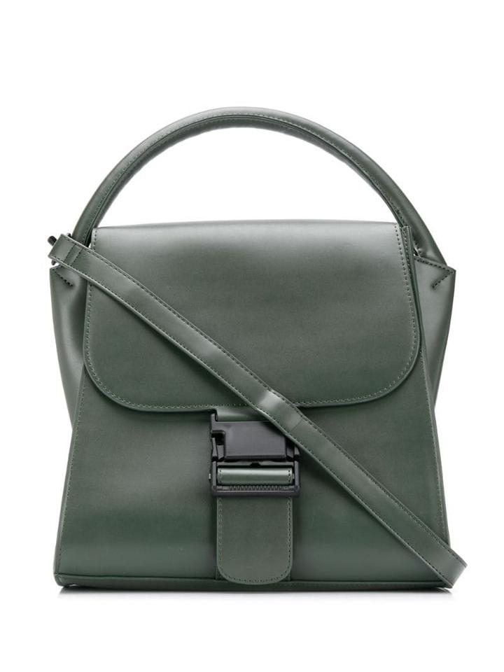 Zucca Buckle Clasp Tote - Green