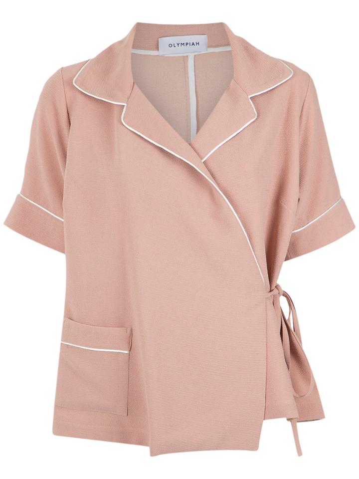 Olympiah Wrap Style Shirt - Pink & Purple