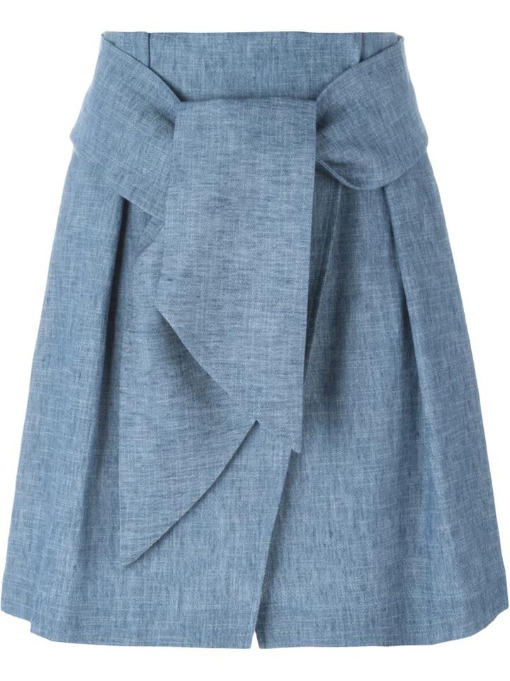 Msgm Belted Chambray Skirt