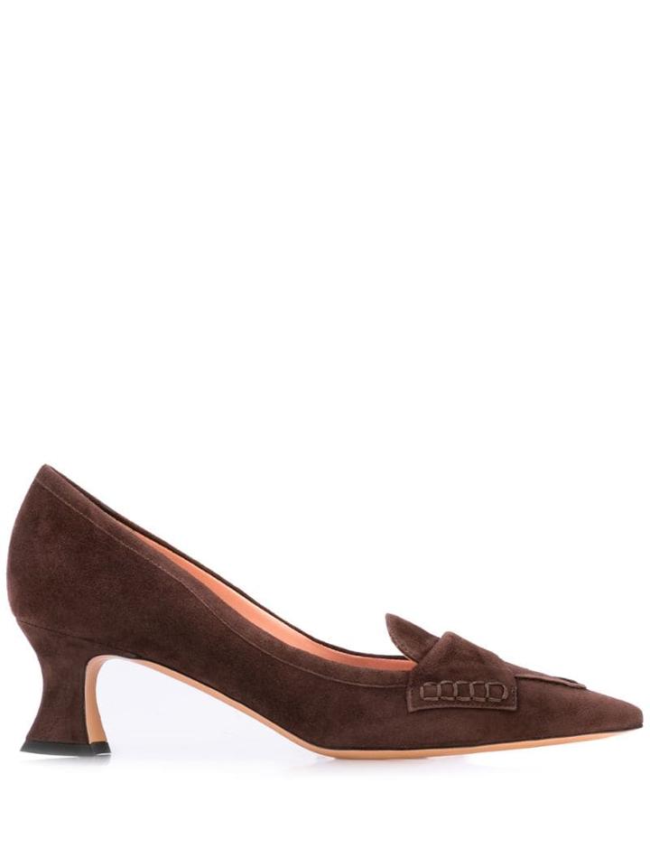 Rochas Parsons Suede Pumps - Brown