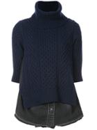 Sacai Layered Turtleneck Sweater - Blue