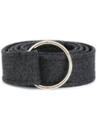 Marni Ring Buckle Belt, Women's, Grey, Polyamide/virgin Wool/metal