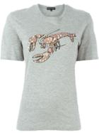 Markus Lupfer Embellish Lobster T-shirt, Women's, Size: M, Grey, Cotton/viscose