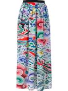 Mary Katrantzou 'rainbow Cloud' Print Skirt, Women's, Size: 8, Grey, Silk