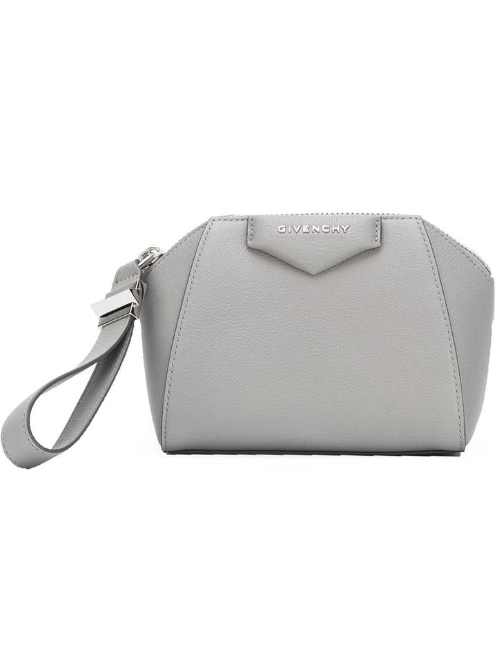 Givenchy - Antigona Clutch - Women - Goat Skin - One Size, Women's, Grey, Goat Skin