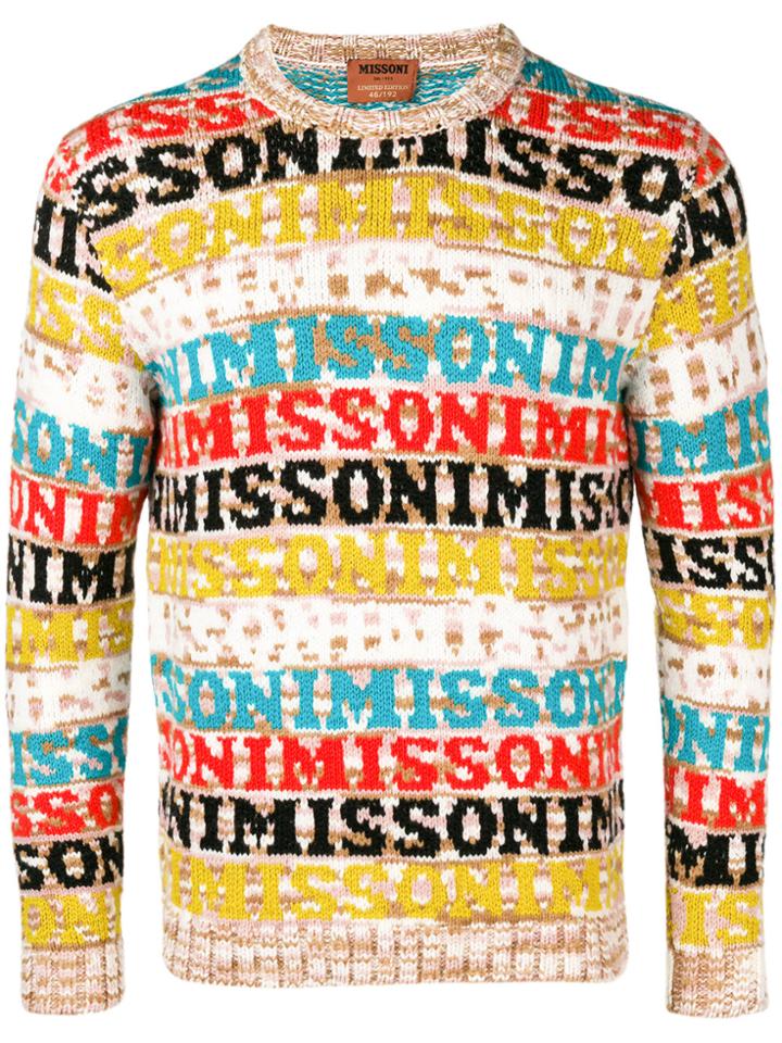 Missoni Logo Knitted Jumper - Yellow & Orange