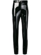 Balmain Varnished Slim Trousers - Black