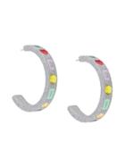 Gcds Logo Hoop Earrings - Silver