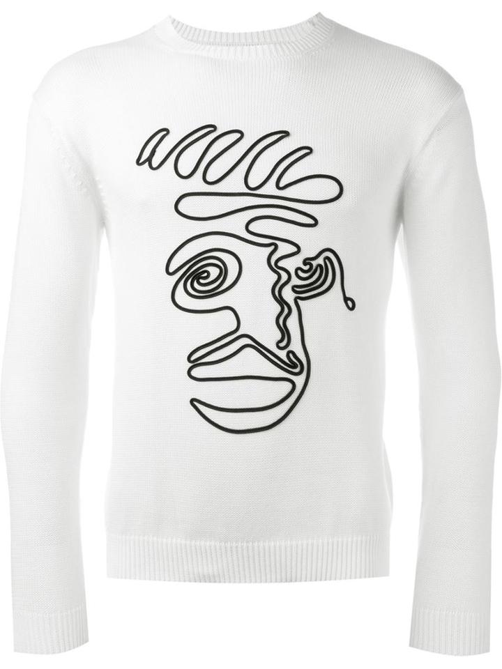 Julien David Embroidered Knit Sweater