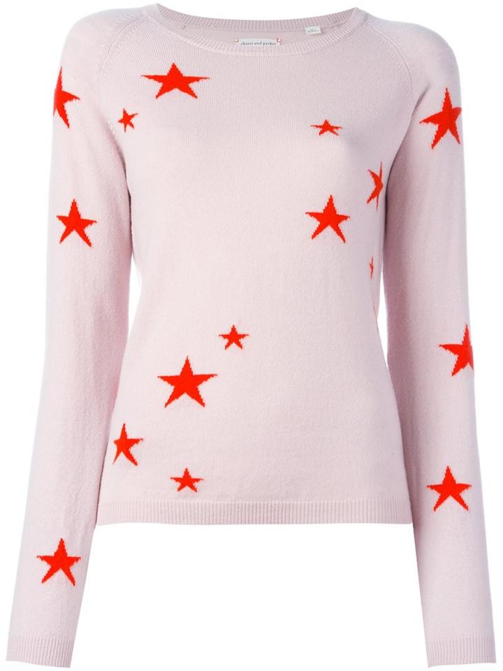 Chinti And Parker Star Detail Jumper, Women's, Size: Xs, Pink/purple, Cashmere
