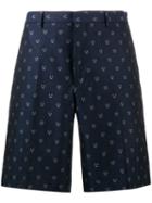 Fendi - Embroidered Shorts - Men - Cotton - 46, Blue, Cotton