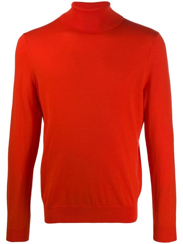 Closed Turtle Neck Sweater - Orange