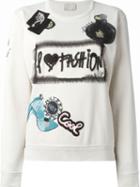 Lanvin Appliqué Detailing Sweatshirt, Women's, Size: Small, Nude/neutrals, Cotton/pvc/glass/viscose