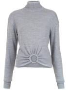 Nk Hoop Detail Knit Blouse - Grey