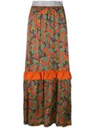 I'm Isola Marras Floral Print Long Ruffle Skirt - Multicolour