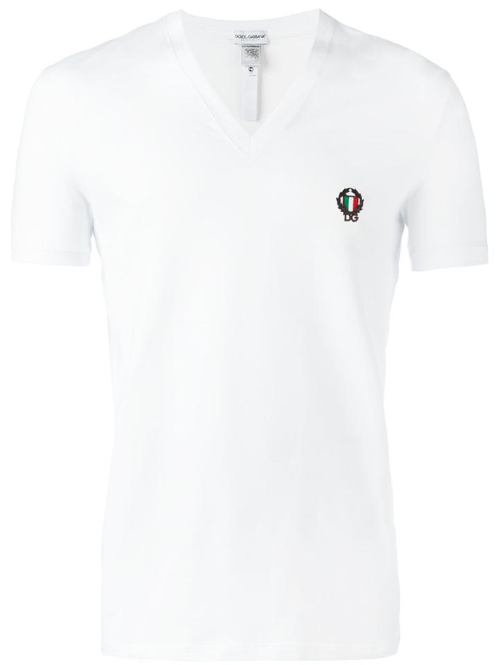Dolce & Gabbana Underwear V-neck T-shirt, Men's, Size: Small, White, Cotton/spandex/elastane