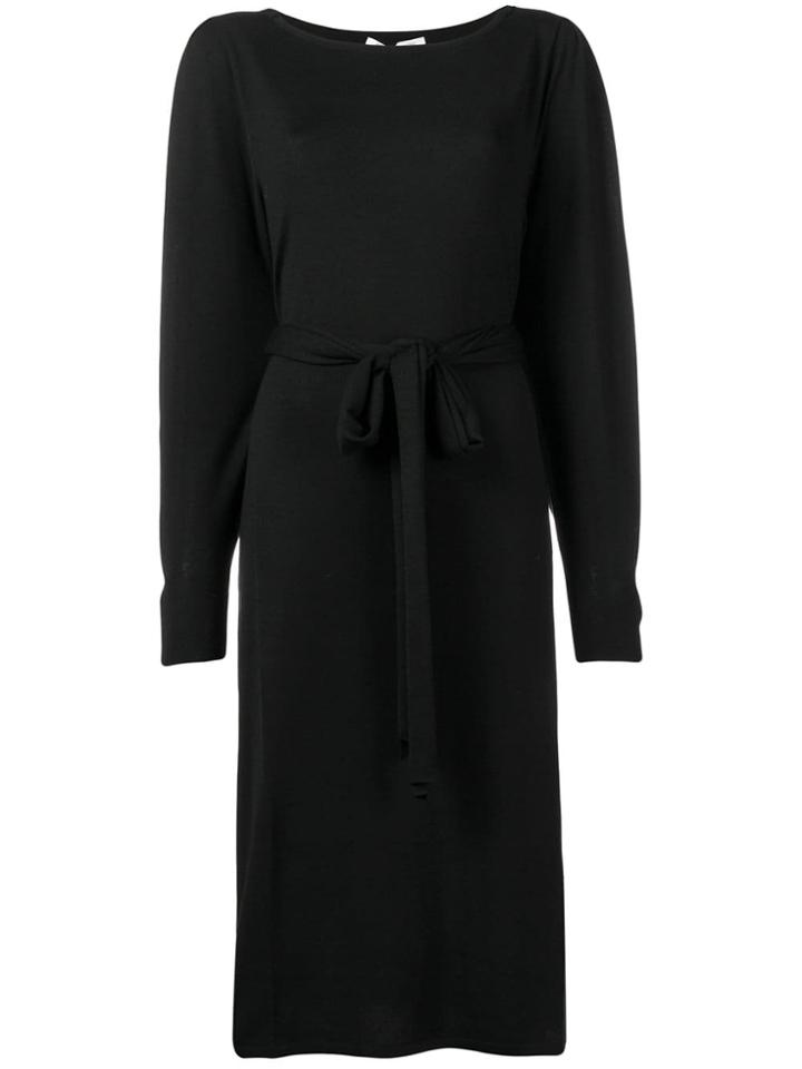 Agnona Long Sleeve Belted Dress - Black