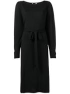 Agnona Long Sleeve Belted Dress - Black