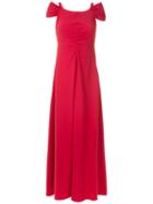 Emporio Armani Draped Front Maxi Dress - Red