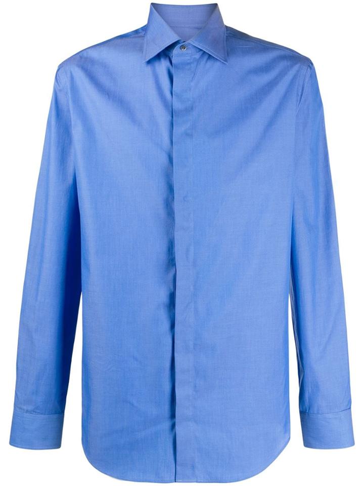 Giorgio Armani Slim Fit Button Shirt - Blue