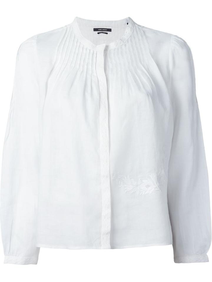 Isabel Marant Embroidered Blouse, Women's, Size: 40, White, Ramie/polyester