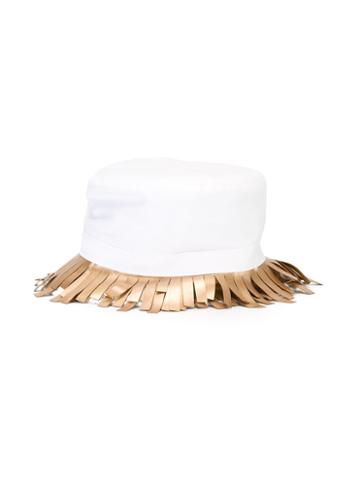 I Pinco Pallino Fringed Hat, Girl's, Size: 56 Cm, White