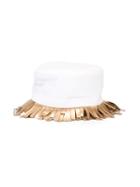 I Pinco Pallino Fringed Hat, Girl's, Size: 56 Cm, White