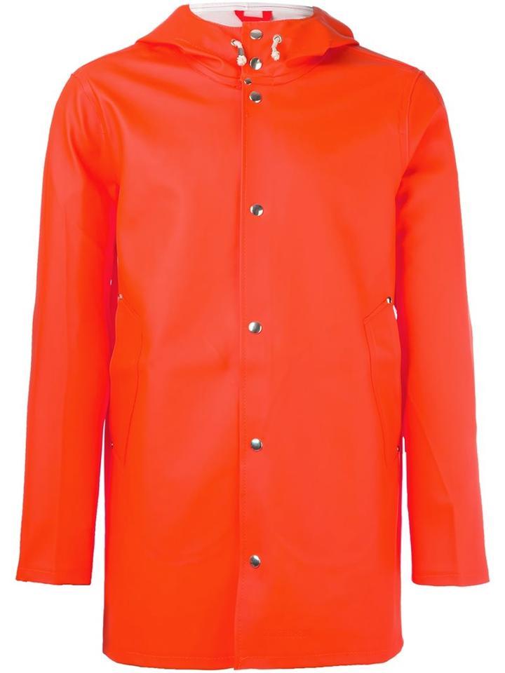 Stutterheim 'stockholm' Hooded Raincoat, Adult Unisex, Size: Large, Yellow/orange, Cotton/polyester/pvc