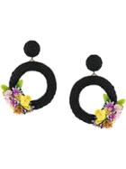Ken Samudio Oversized Floral Bead Earrings - Black