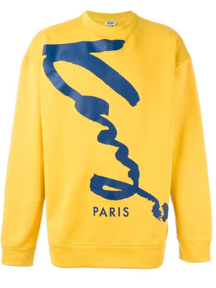 Kenzo Kenzo Signature Sweatshirt, Men's, Size: Xs, Yellow/orange, Cotton/polyester