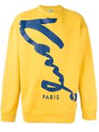 Kenzo Kenzo Signature Sweatshirt, Men's, Size: Xs, Yellow/orange, Cotton/polyester