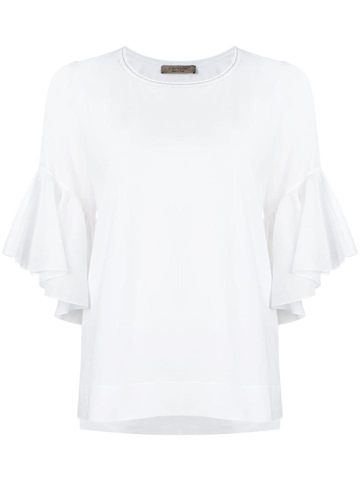 D.exterior Bell Sleeve Top - White
