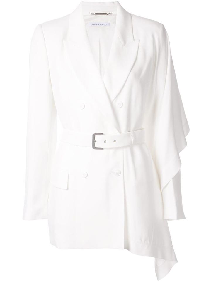Alberta Ferretti Draped Detail Blazer - White