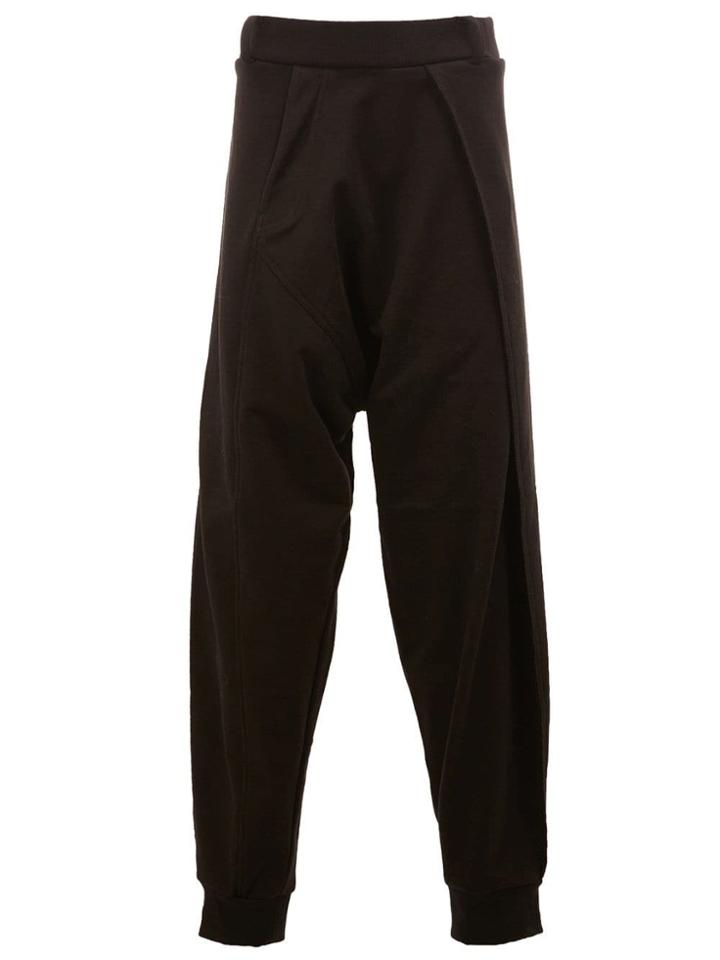 Moohong Dropped Crotch Casual Trousers - Black