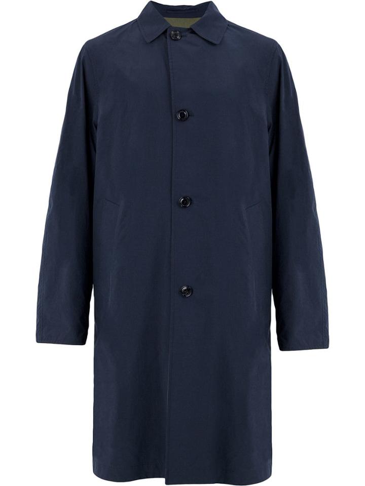 Moncler Single-breasted Trench Coat - Blue